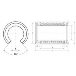 Łożysko liniowe otwarte LM30 OP LM30-OP LME30-OP
